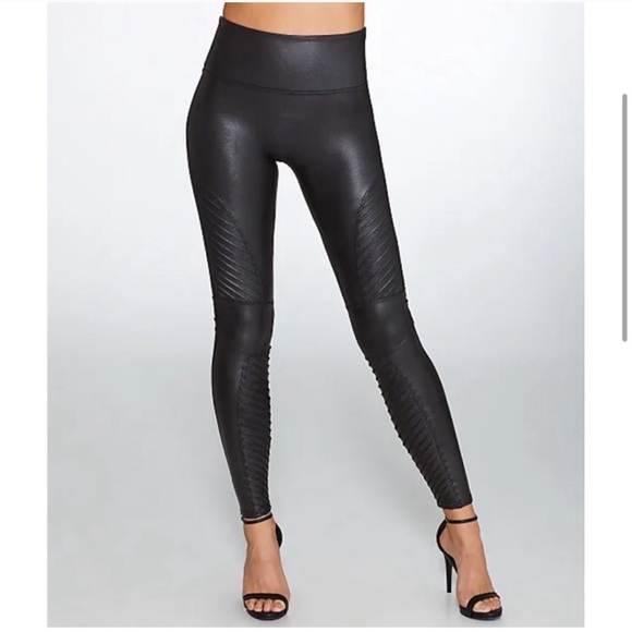 SPANX Faux Leather Moto Leggings size XS - Picture 3 of 11